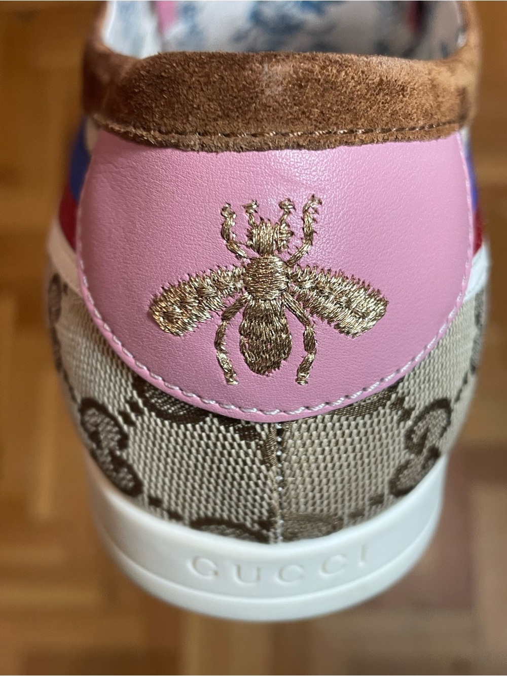 GUCCI Suede GG Supreme Monogram Web Women's Falacer Sneakers - Picture 6 of 10